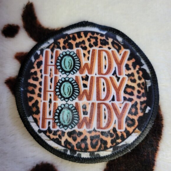 Howdy Western Sublimation DYI Fabric Hat Patch Glue Iron On Sew Hat Patch - Picture 2 of 3